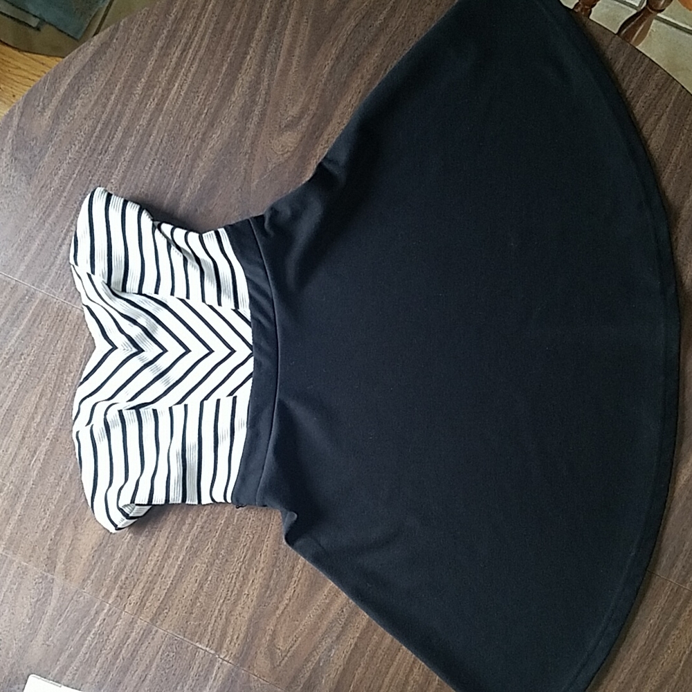 Forever 21 Black and White Strapless Dress